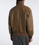 Victoria Beckham Zana leather bomber jacket