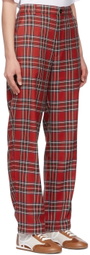Manors Golf Red Polyester Trousers
