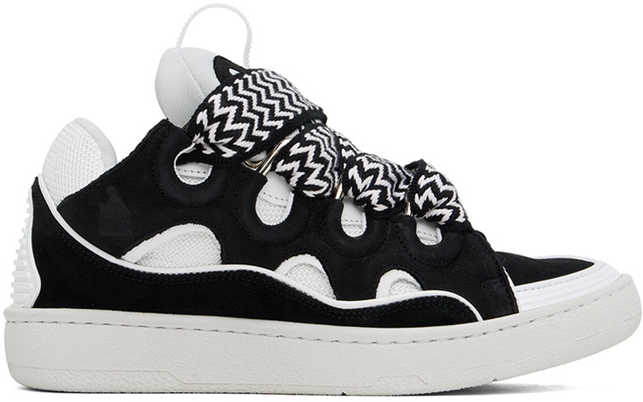Photo: Lanvin Black & White Leather Curb Sneakers