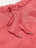 Armor Lux - Straight-Leg Logo-Appliquéd Cotton-Blend Drawstring Shorts - Red