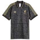 Adidas Liverpool FC. Lifestyler Jersey Top in Carbon/Halo Gold