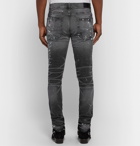 AMIRI - Skinny-Fit Distressed Paint-Splattered Stretch-Denim Jeans - Charcoal