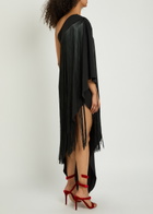 The New Arrivals Ilkyaz Ozel Angelica Fringed Woven Maxi Dress Black