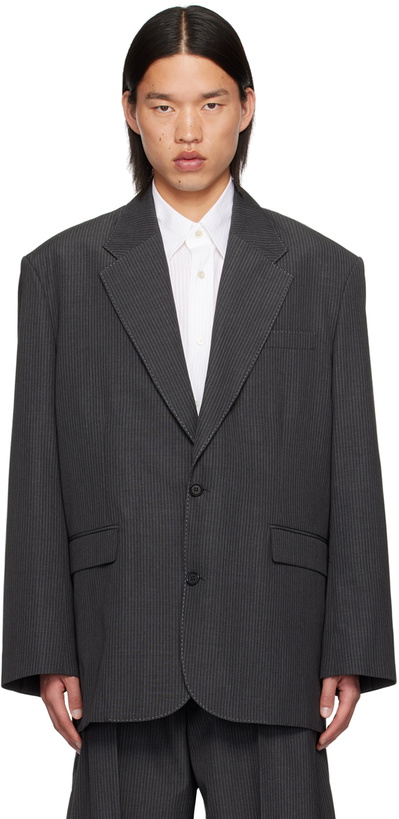 Photo: Acne Studios Gray Relaxed-Fit Blazer