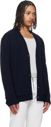 Maison Margiela Navy Elbow Patch Cardigan