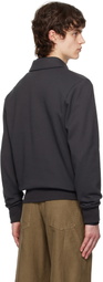Fred Perry Gray Half-Zip Fleece Back Sweatshirt