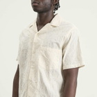 Portuguese Flannel Men's Duke Embroidered Vacation Shirt in Ecru