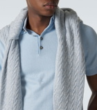 Allude Cotton, silk, and cashmere polo shirt