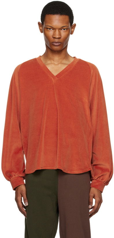 Photo: SC103 Orange V-Neck Sweater