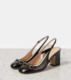 Gucci Horsebit leather slingback pumps