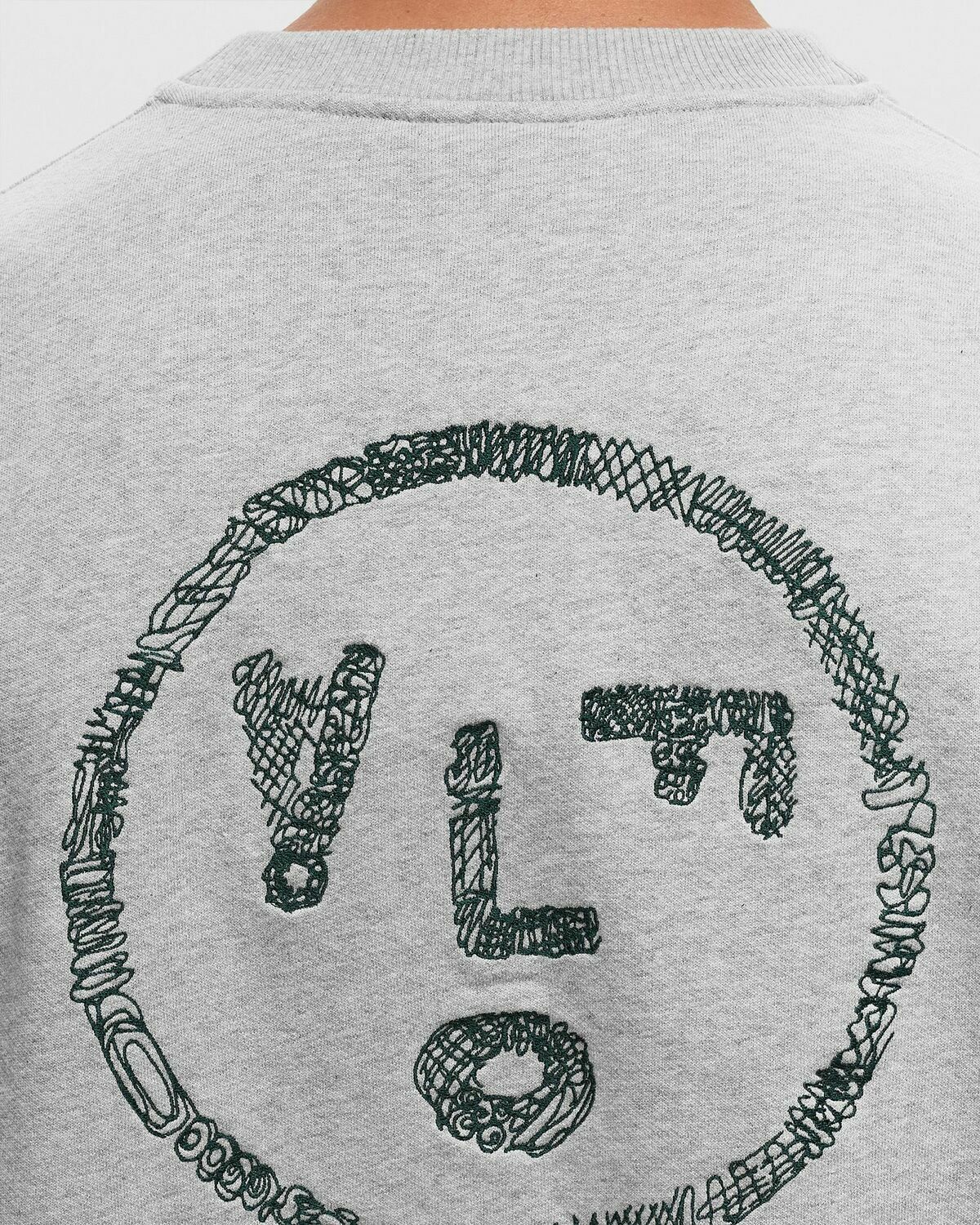 ølåf Scribble Face Crewneck Grey Sweatshirts