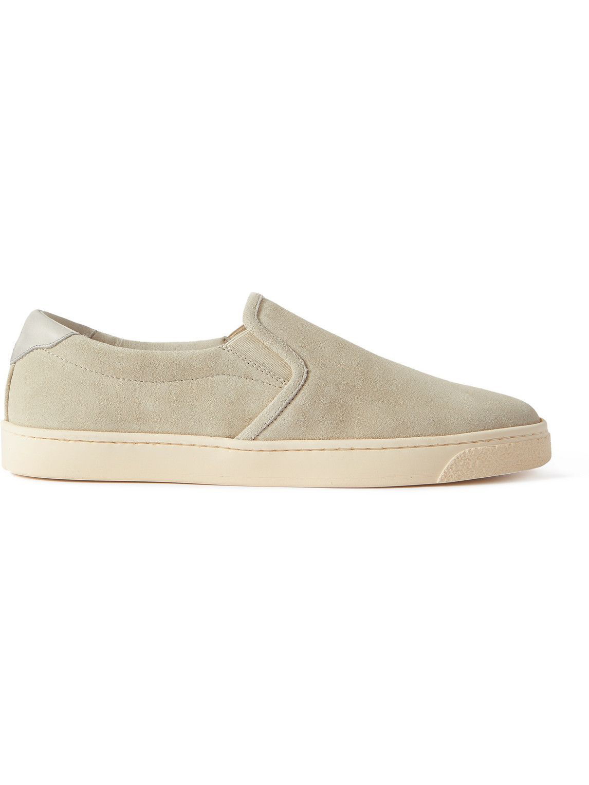 Brunello Cucinelli - Suede Slip-On Sneakers - Gray Brunello Cucinelli