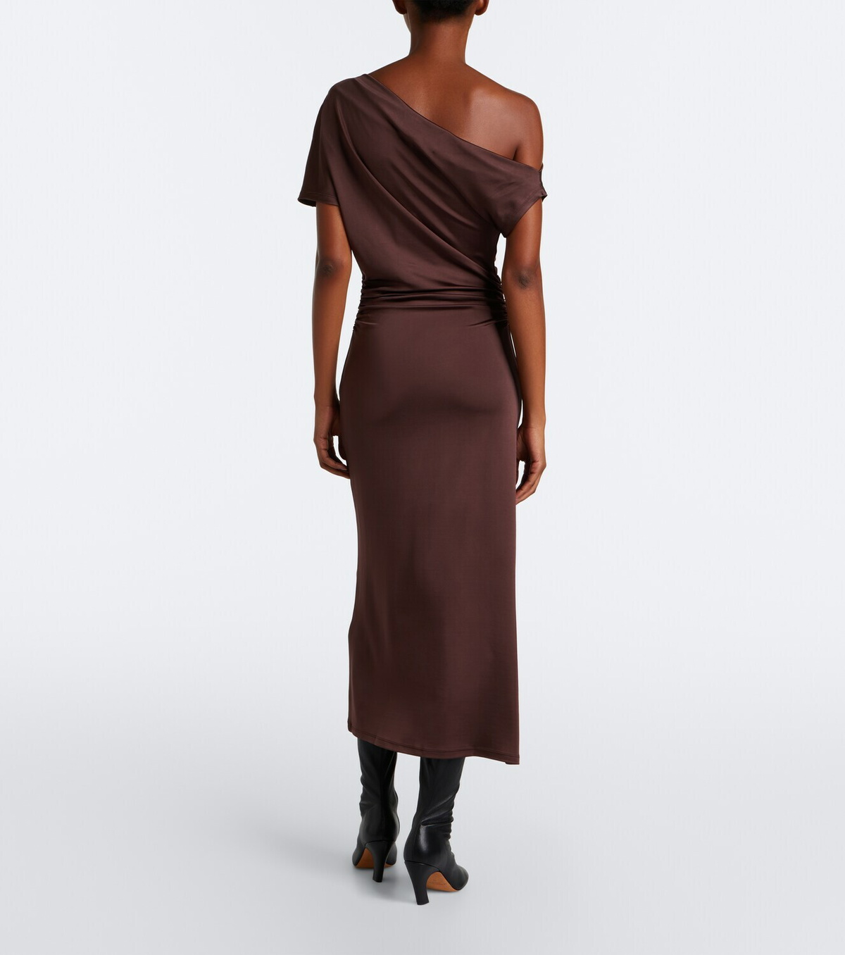 Tove Sora gathered satin midi dress