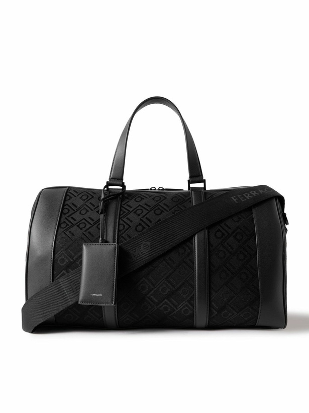 Photo: FERRAGAMO - Leather-Trimmed Logo-Jacquard Canvas Weekend Bag