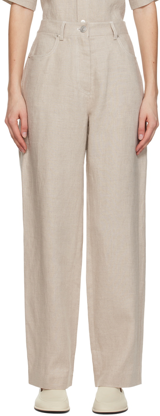 UMBER POSTPAST Beige Zip-Fly Trousers