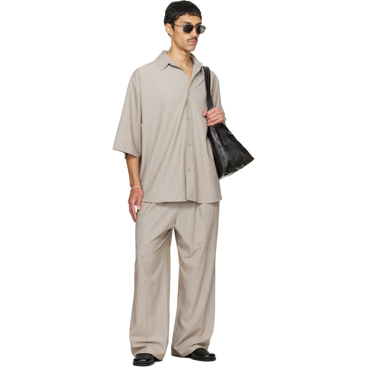 Fear of God ESSENTIALS Gray Pleat Front Drawstring Trousers