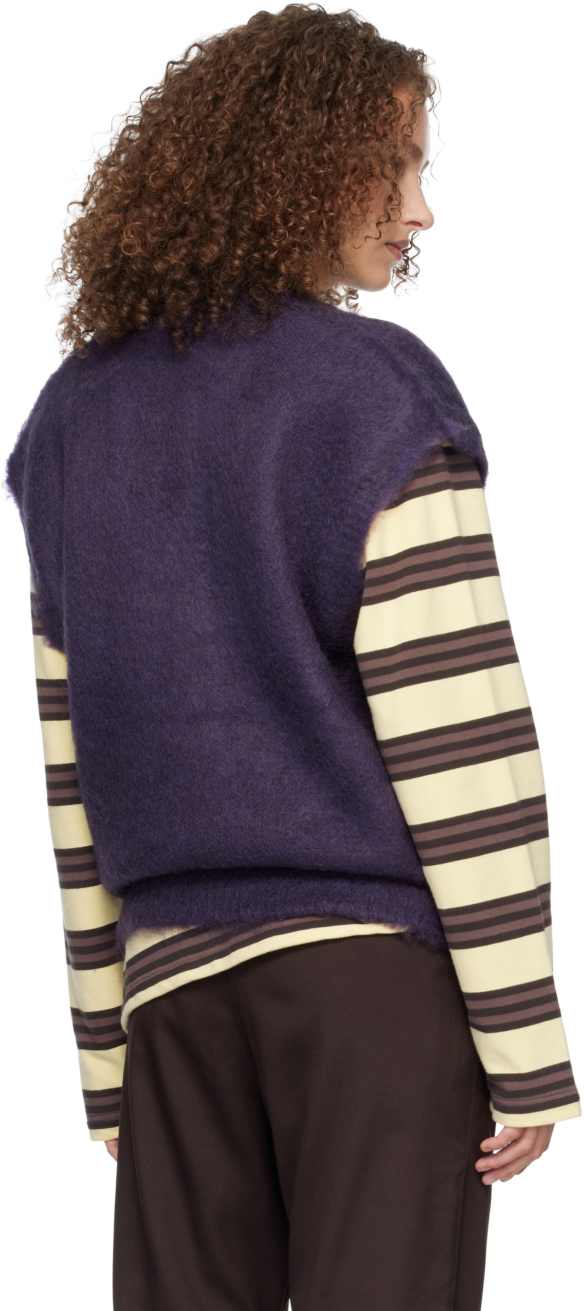 NEEDLES Purple Mohair Knit Vest