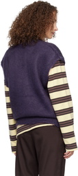 NEEDLES Purple Mohair Knit Vest