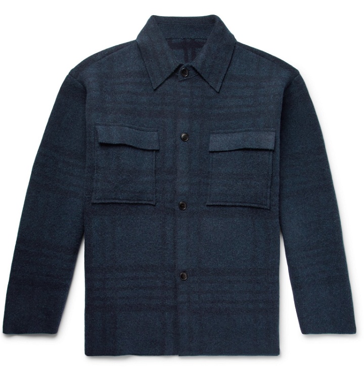 Photo: Jacquemus - Checked Wool Overshirt - Blue