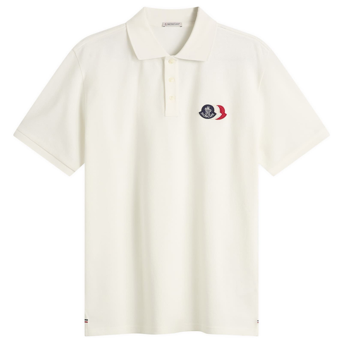 Moncler Men's Tripe Crest Polo Shirt in White