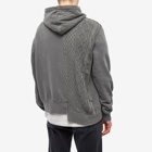 John Elliott Men's Cable Knit Reconstructed Hoody in Washed Black