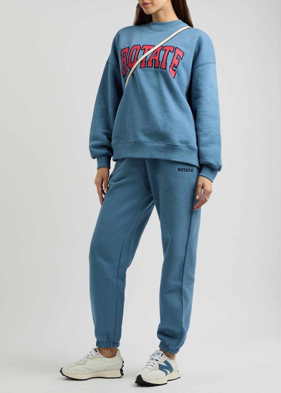 Rotate Sunday Logo Cotton Sweatshirt Blue