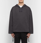 Acne Studios - Flanck Lace-Up Cotton-Twill Hoodie - Midnight blue