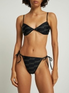 BALENCIAGA Logo Printed Stretch Tech Bikini