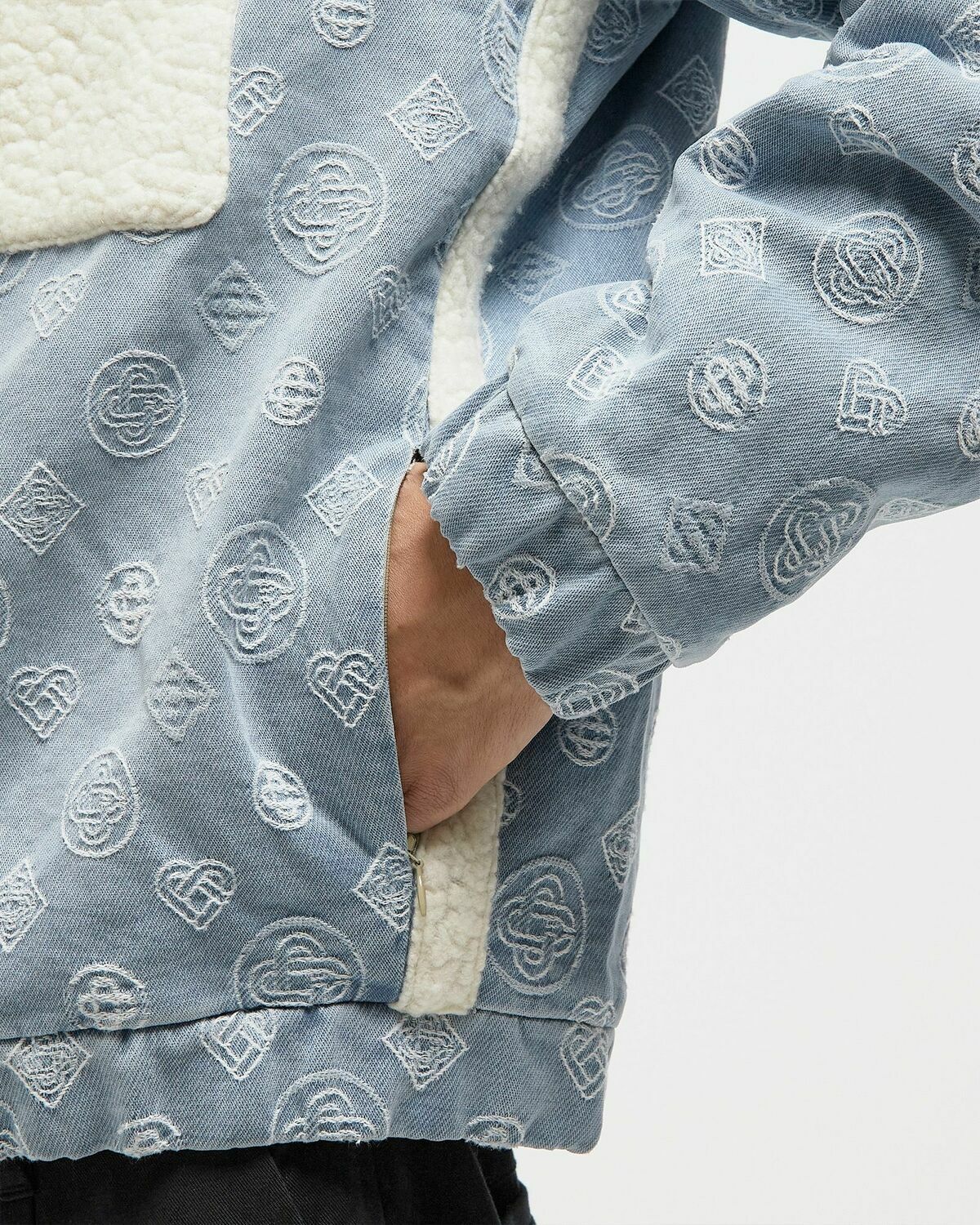 Casablanca CASHMERE TERRY/ DENIM REVERSIBLE JACKET Blue Mens Denim Jacket