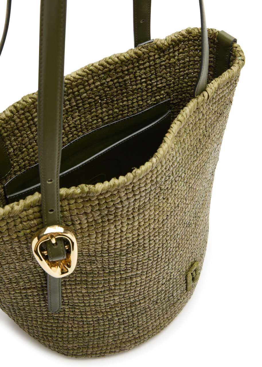 Rabanne Logo Raffia Tote - Khaki - One Size