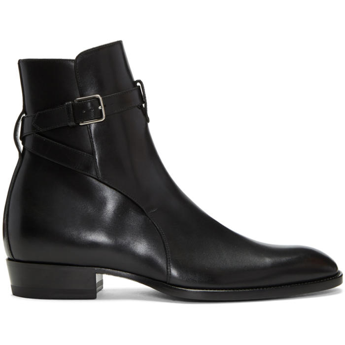 Photo: Saint Laurent Black Wyatt Jodhpur Boots