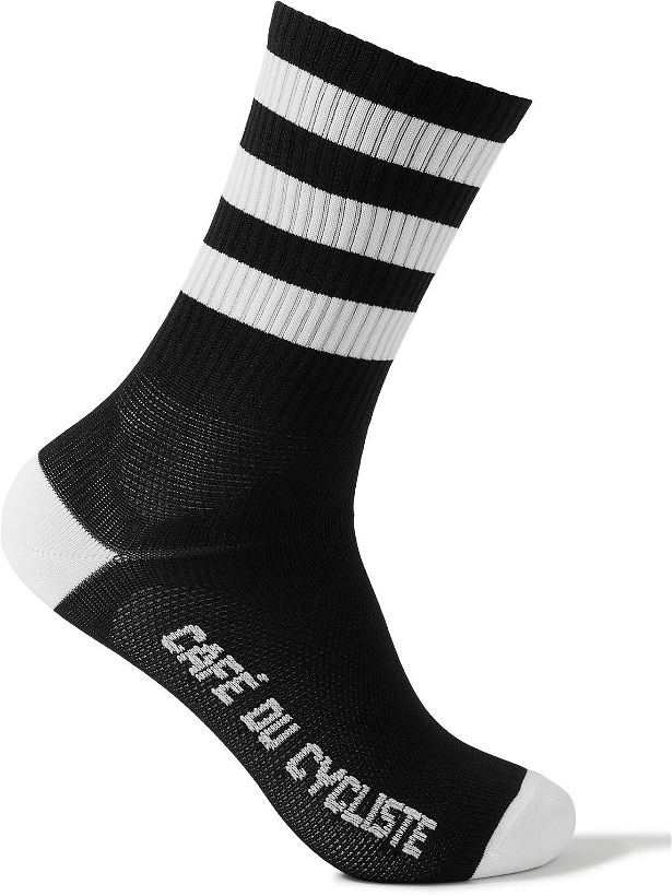 Photo: Café du Cycliste - Striped Cycling Socks - Black