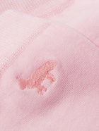 Maison Kitsuné - Logo-Embroidered Stretch-Cotton Socks - Pink