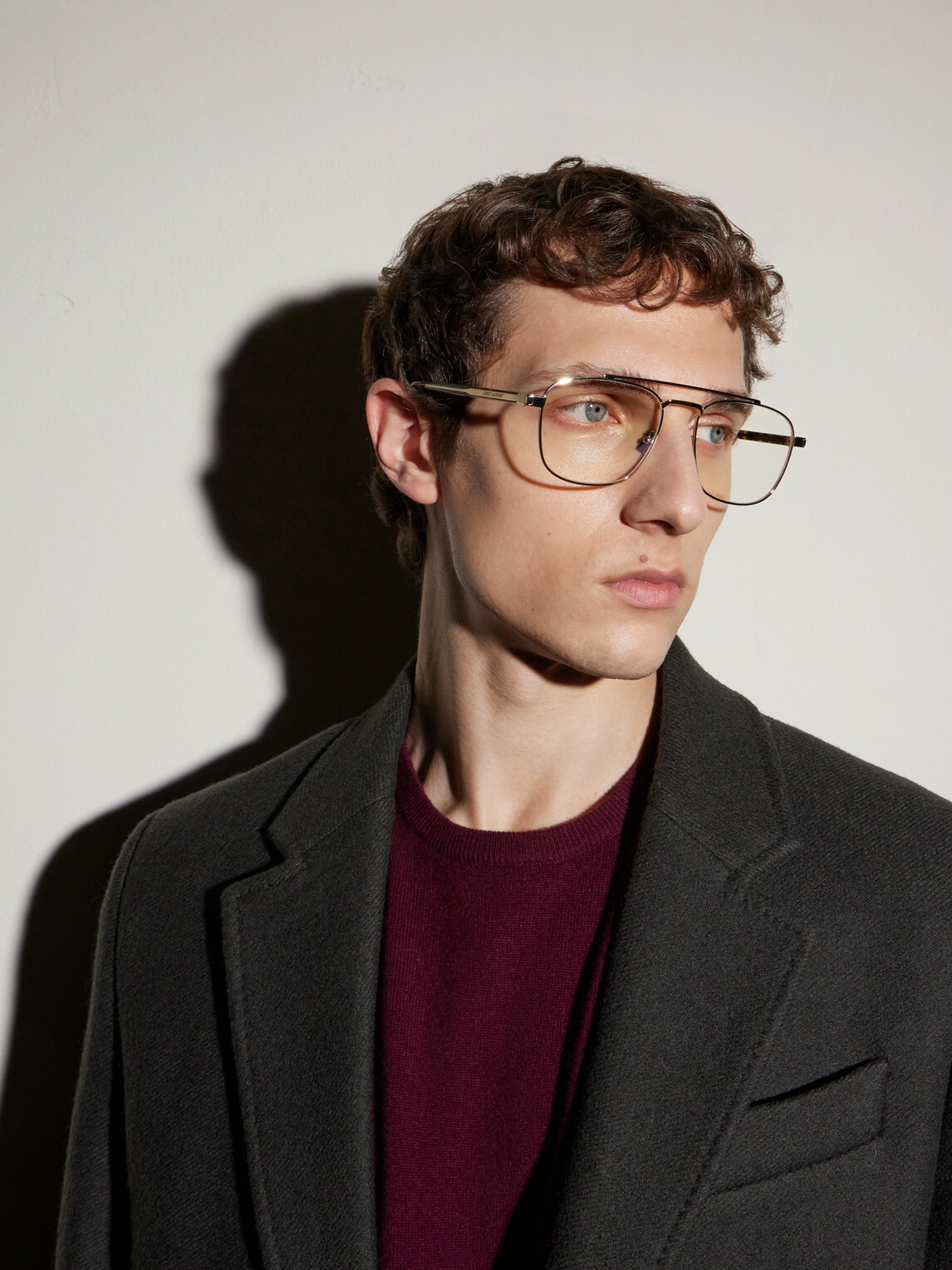 SAINT LAURENT - Pilot viator-Style Gold-Tone Optical Glasses