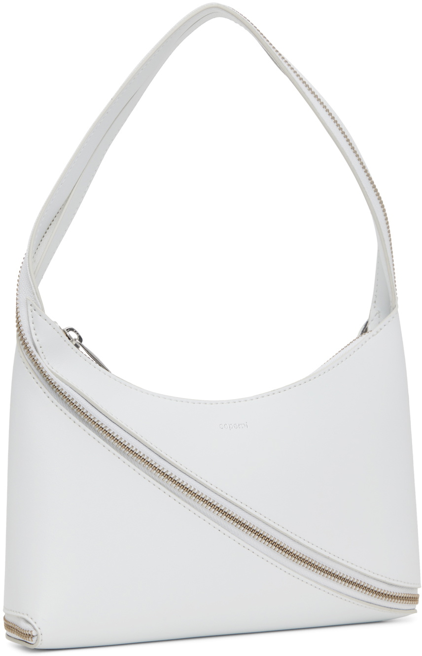 Coperni White Zip Baguette Bag