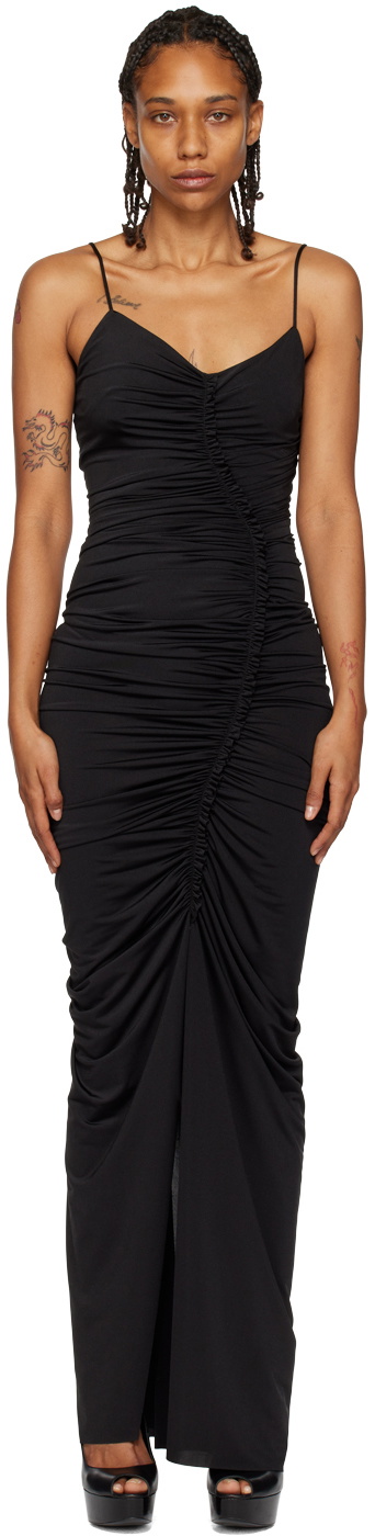 Victoria Beckham Black Ruched Maxi Dress Victoria Beckham