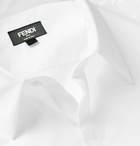 Fendi - Slim-Fit Logo-Print Cotton-Poplin Shirt - White