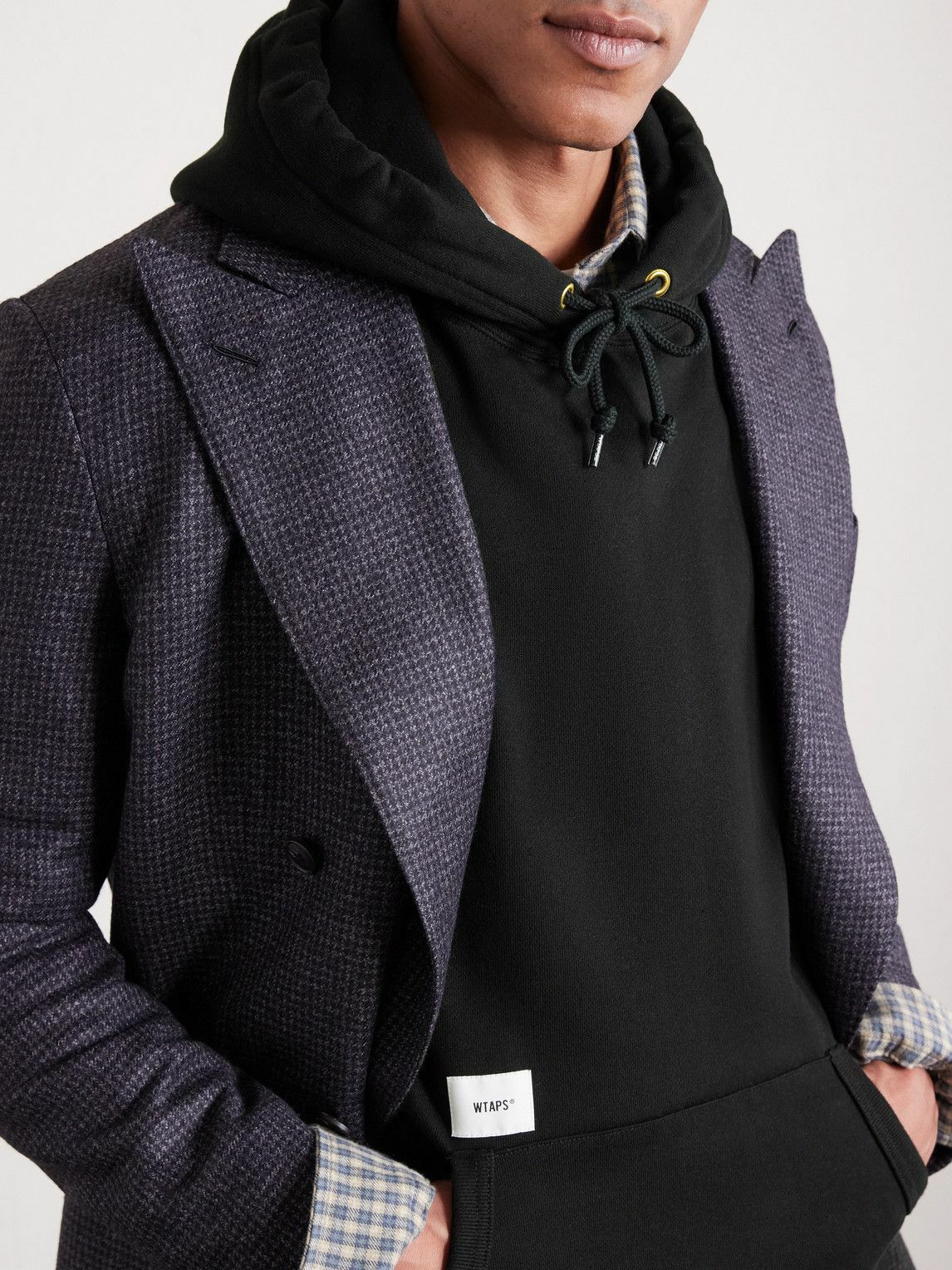 WTAPS - Aon Logo-Appliquéd Cotton-Jersey Hoodie - Black
