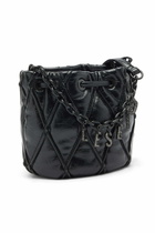 Diesel Charm-D - Bucket bag in shiny quilted PU - Shoulder Bags Womens in Black