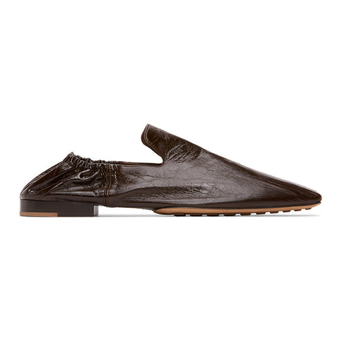 Photo: Bottega Veneta Black Leather Square Toe Loafers