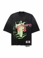 RRR123 - Jesus Sport Oversized Logo-Appliquéd Printed Cotton-Jersey T-Shirt - Black
