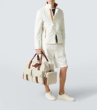Brunello Cucinelli Leather-trimmed canvas duffel bag