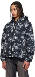 Versace Jeans Couture Black Barocco Reversible Down Jacket