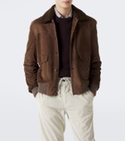 Eleventy Shearling-lined suede jacket
