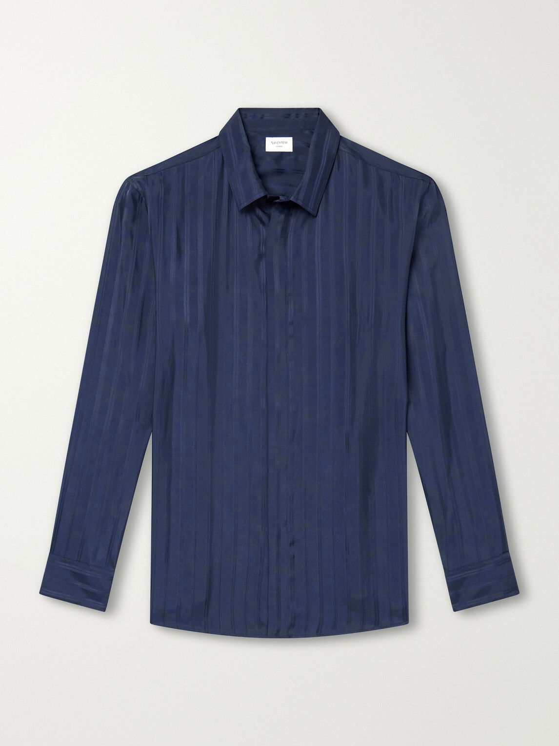 SAINT LAURENT - Striped Jacquard Shirt - Blue