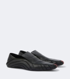 Gucci Mesh-trimmed leather loafers