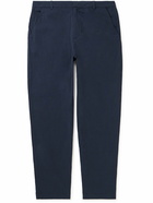 Folk - Tapered Cotton-Blend Seersucker Trousers - Blue