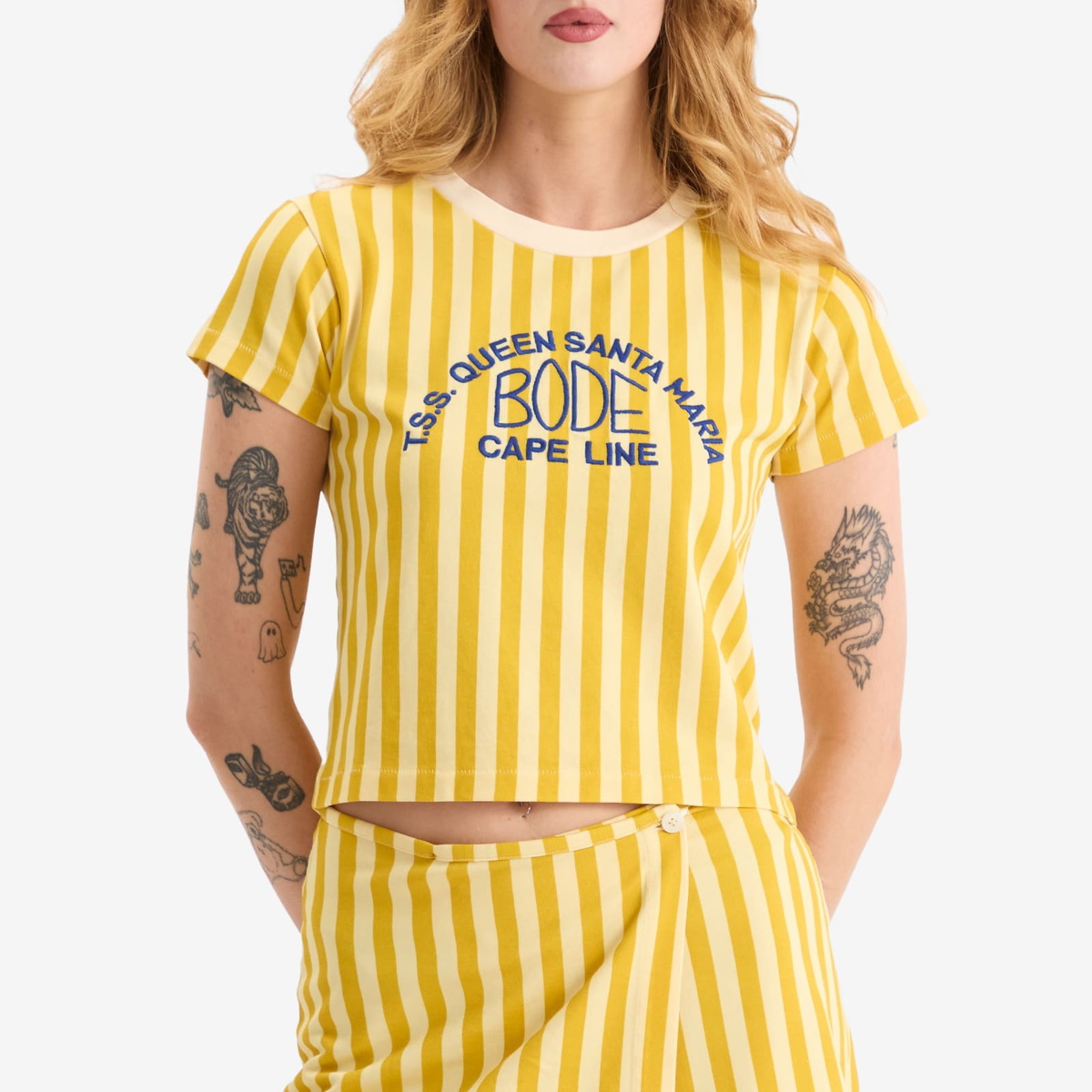 Bode Women's Medalist T-Shirt in Yellow