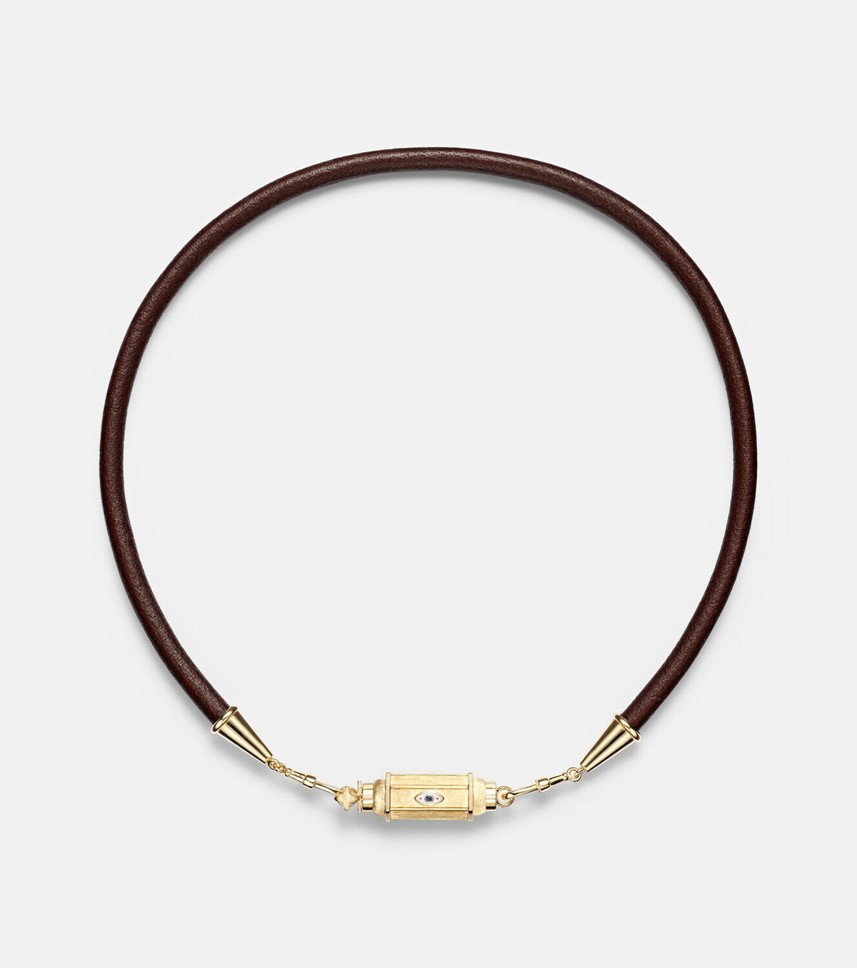 Marie Lichtenberg 18kt gold and leather necklace with sapphires