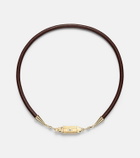 Marie Lichtenberg 18kt gold and leather necklace with sapphires